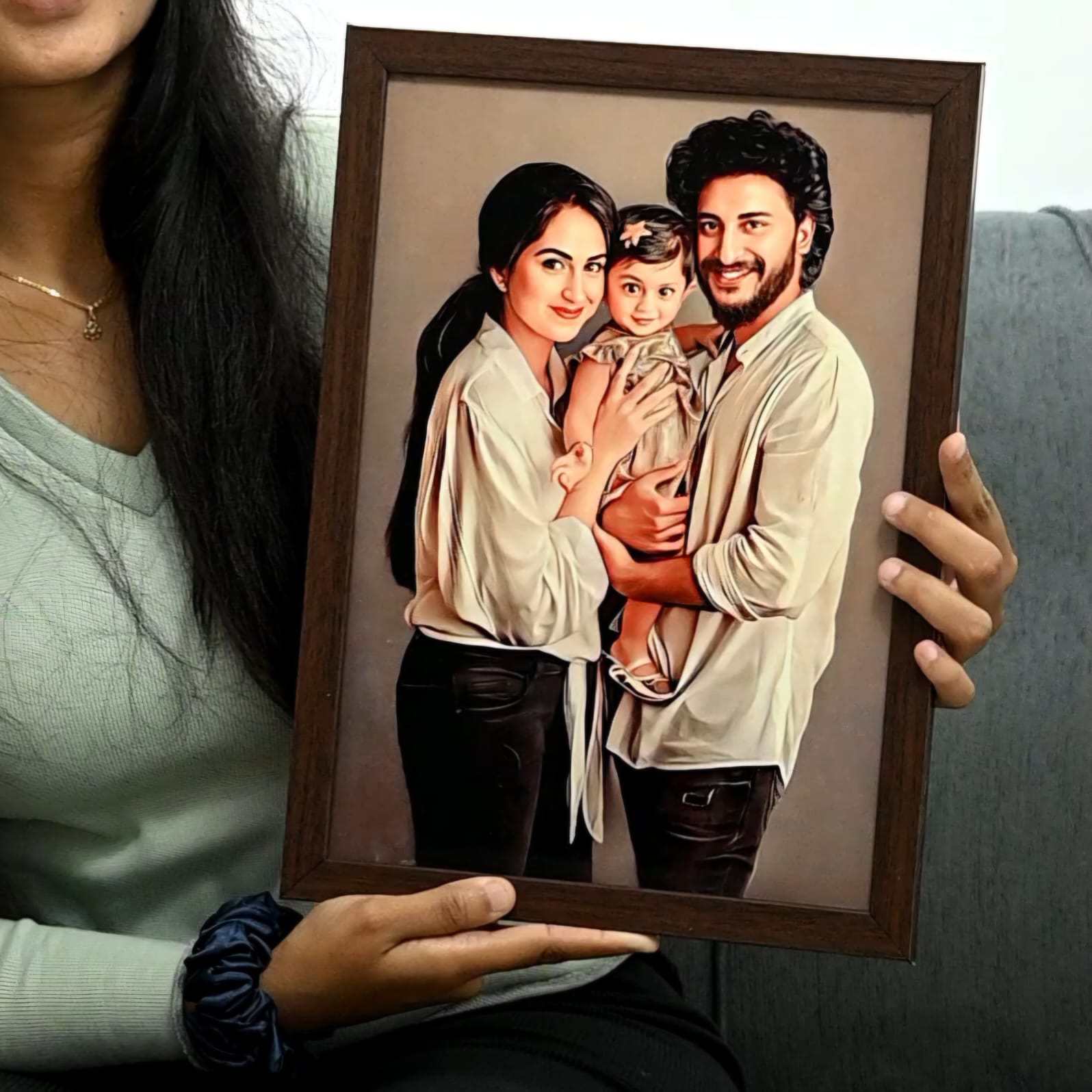 Personalized Wooden Painting Photo Frame - 6x9 Inch