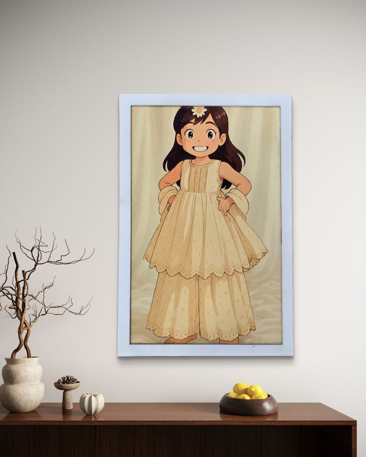 Customizable Wooden Ghibli Art Frame (Rectangle) for Couples, Friends and Family - Made for Gifting and Wall Decor