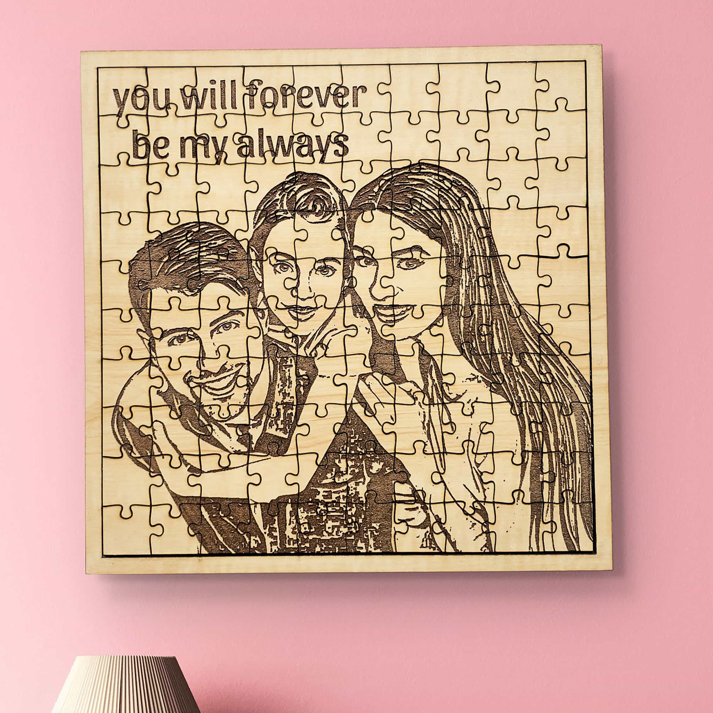 Personalized wooden puzzle gift for Diwali Rakhi valentines and festive gifting