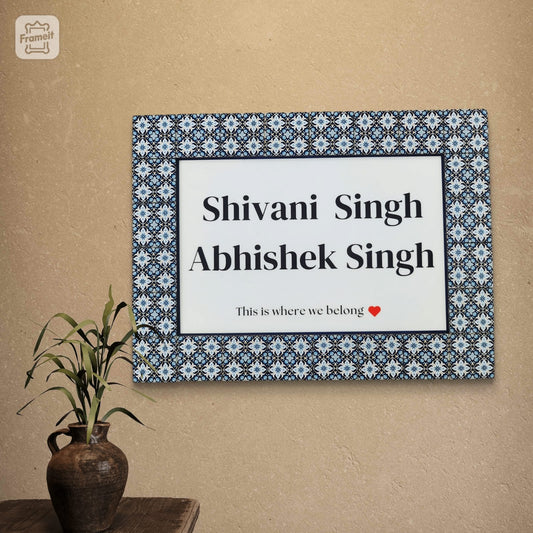 Wooden tile pattern Nameplate -2