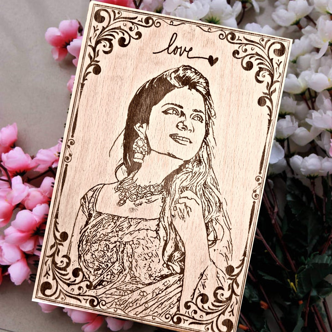 Example Engrave Frame Wooden Engraved frame - Design 5 – Play Creative