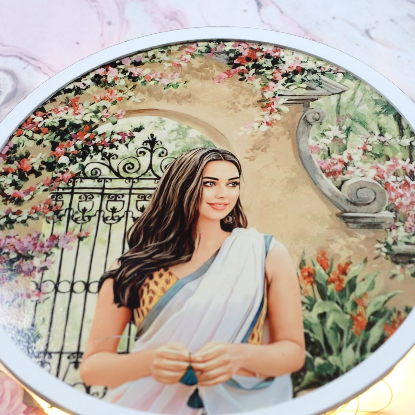 Wooden Painting Frame Circle (Floral Fantasies)