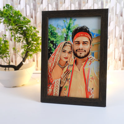 Personalized Wooden Painting Photo Frame - 6x9 Inch