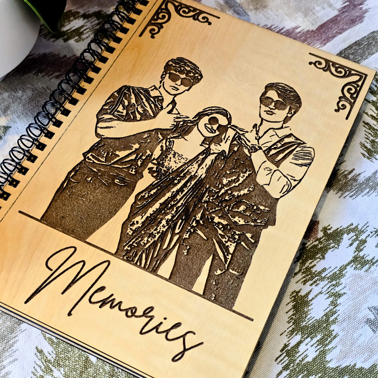 Personalized Wooden Memories Diary | Custom Photo Engraved Journal