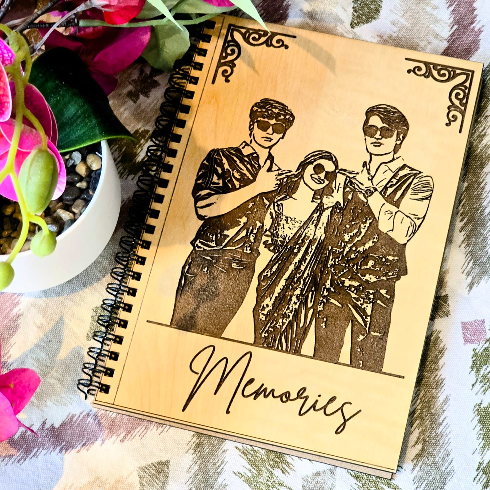 Personalized Wooden Memories Diary | Custom Photo Engraved Journal