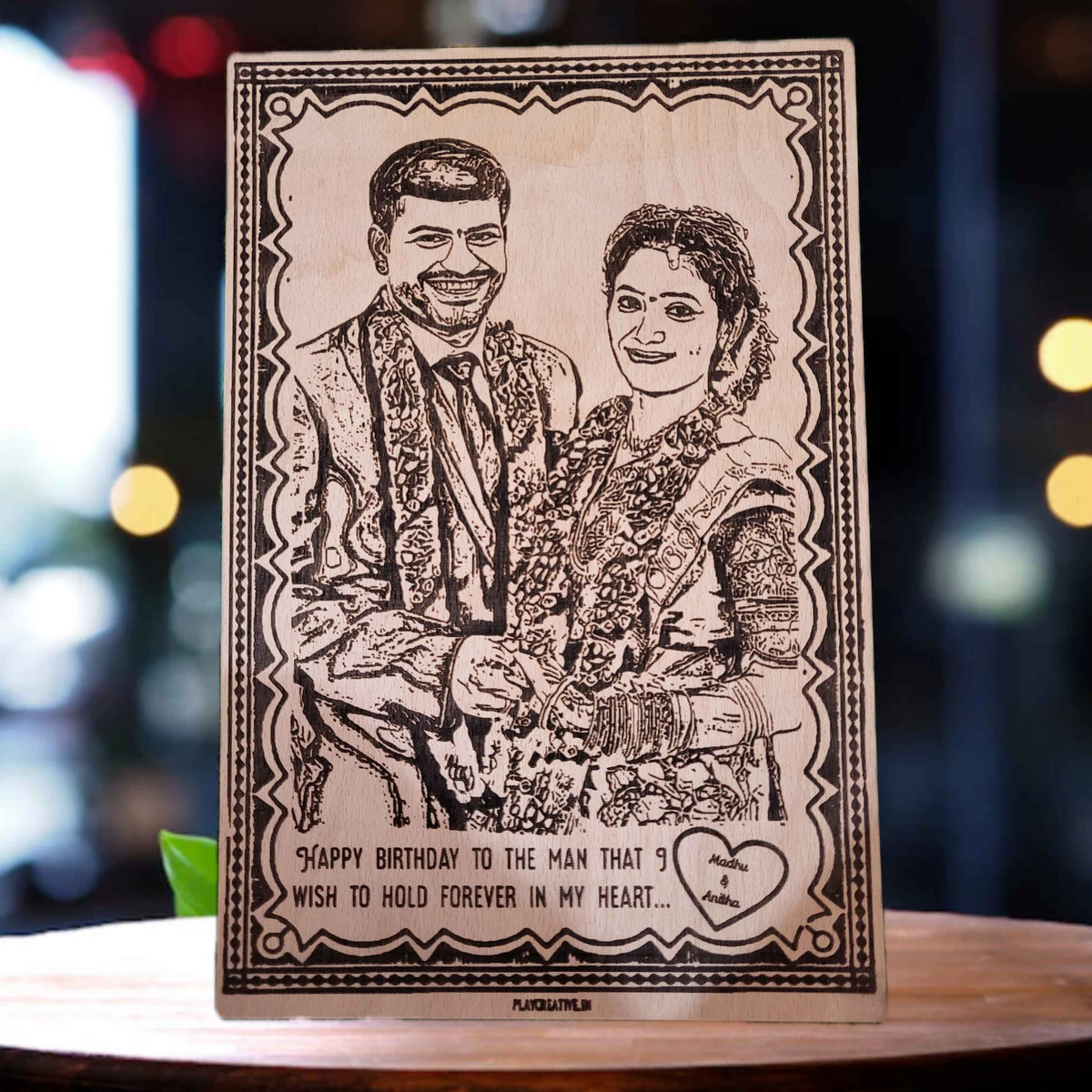 Frame Engraving Design Wooden Engraved frame - Design 4 – Play Creative