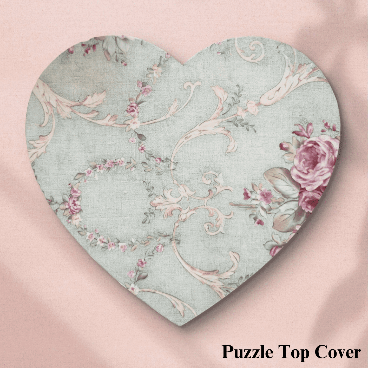 Personalized Puzzle Painting- Modern Pink (Heart) | Wooden Puzzle