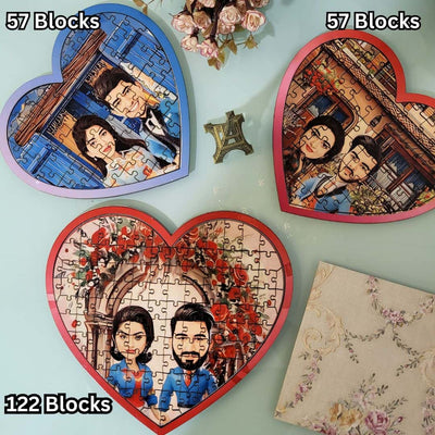 Personalized Puzzle Painting- Red Love (Heart) | Wooden Puzzle