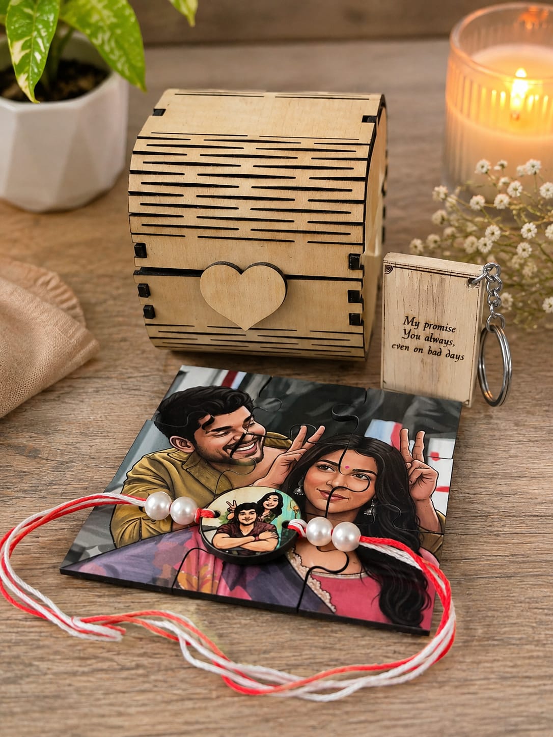 A personalized Rakhi set Gift