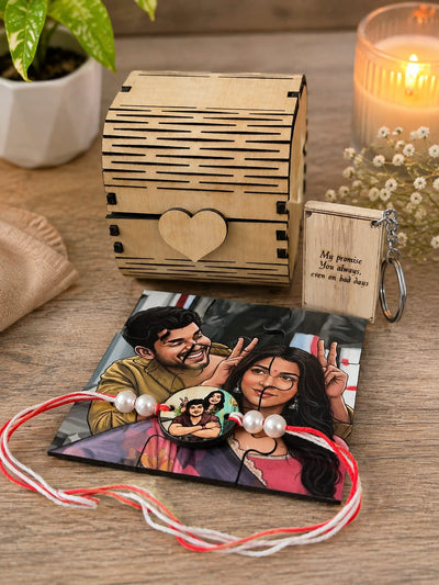 A personalized Rakhi set Gift