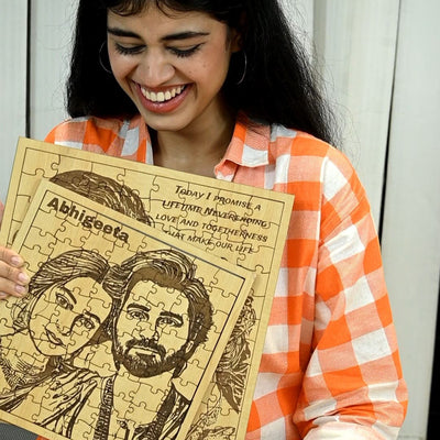 Personalized wooden puzzle gift for couples perfect for anniversary birthday and valentines day