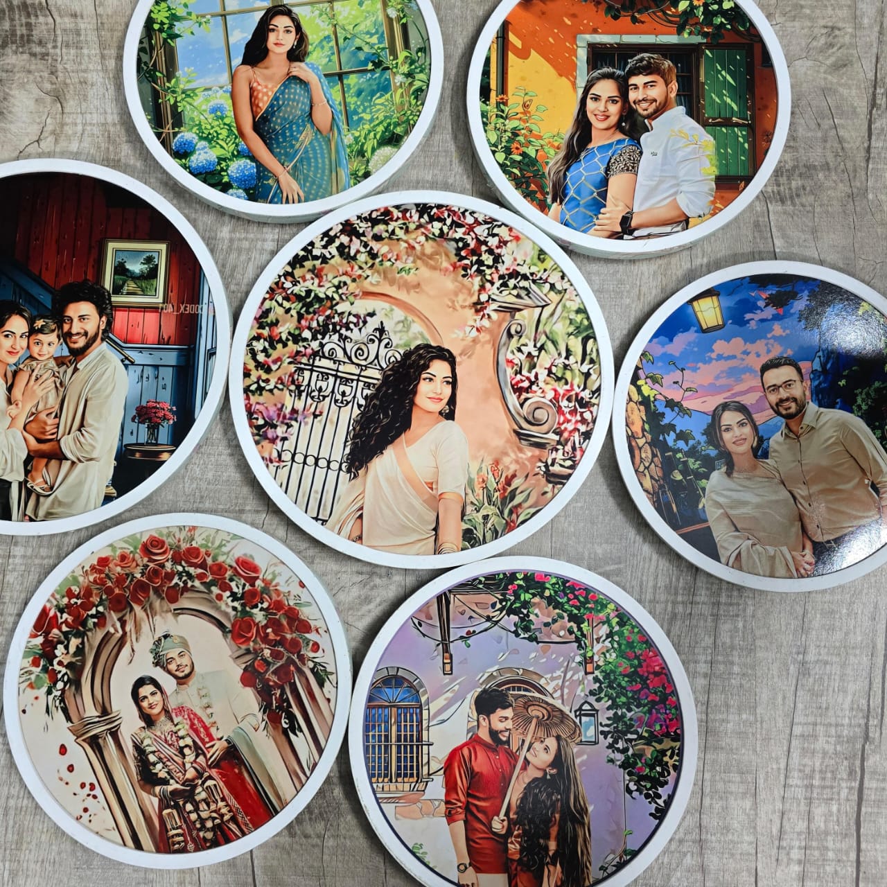Personalized Wooden photo Frame circle for gifting by Play Creative Gifting