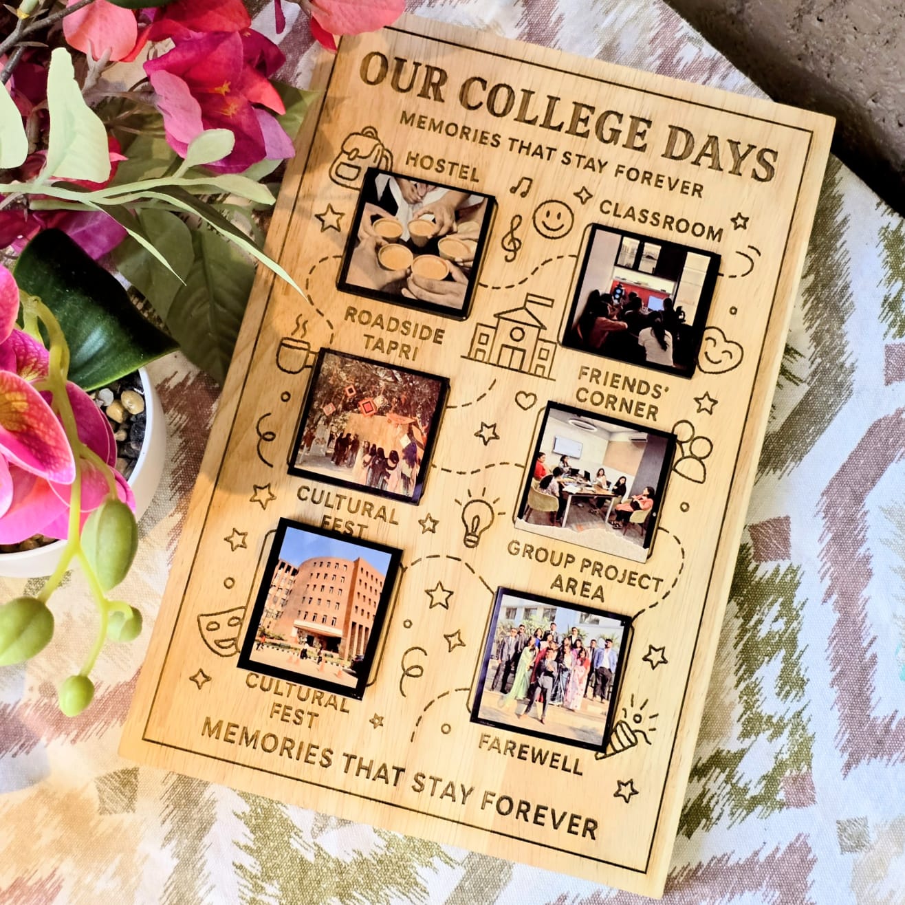 Our College Days – Personalized College Memory Timeline Frame