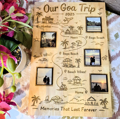 Personalized Travel Itinerary Wooden Frame | Custom Travel Souvenir Wall Decor
