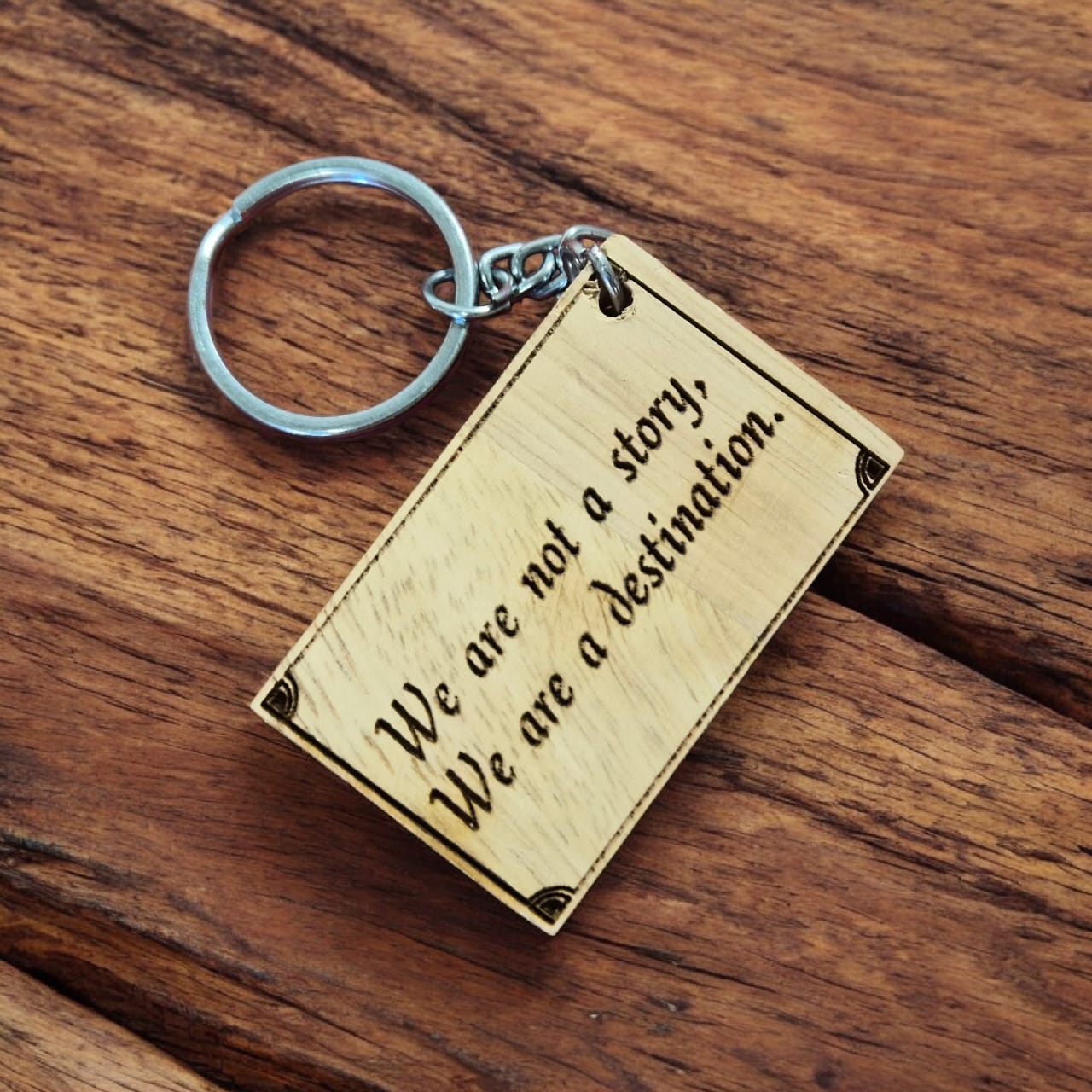 Personalized Photo Engraved Wooden Keychain | Custom Name Keychain Gift