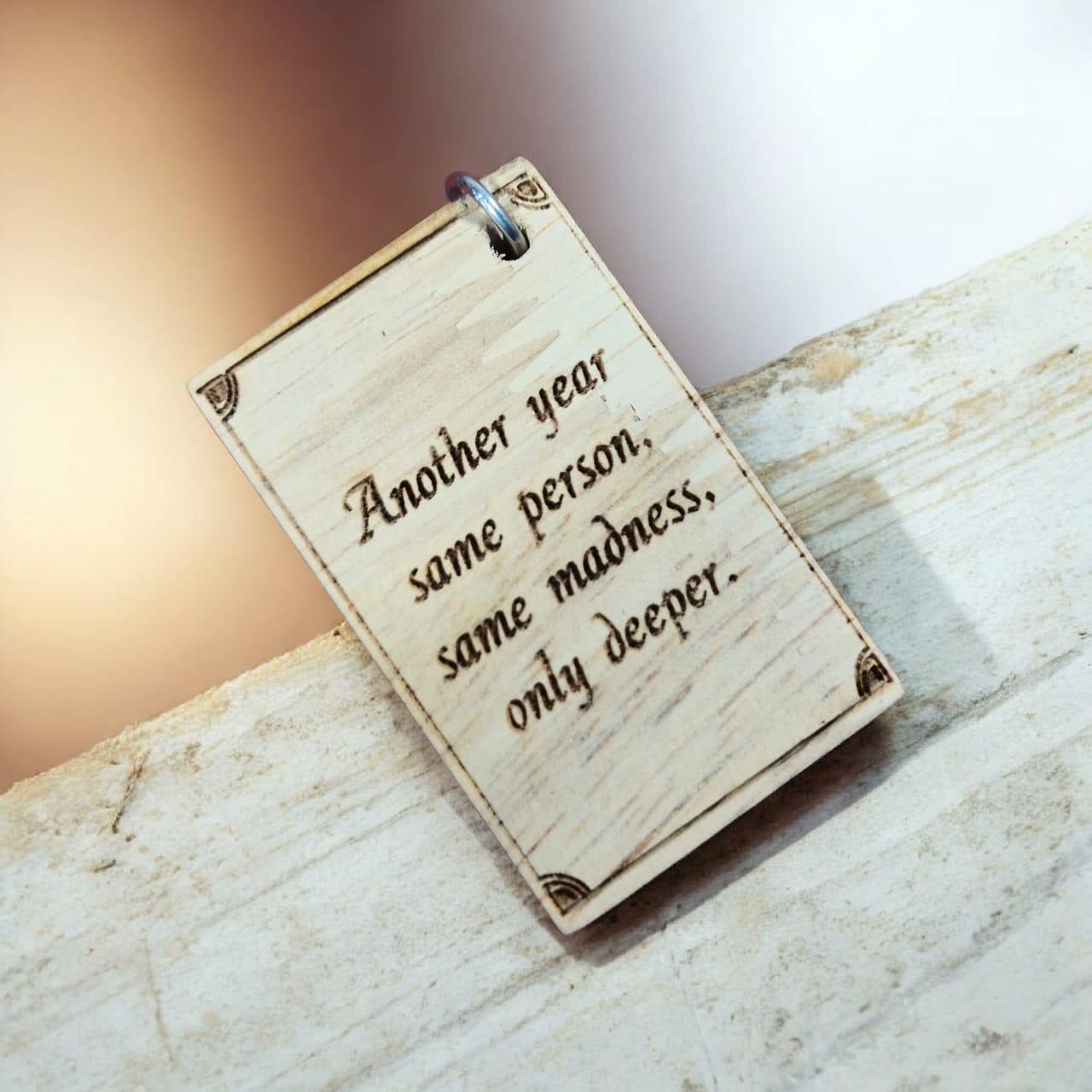 Personalized Photo Engraved Wooden Keychain | Custom Name Keychain Gift