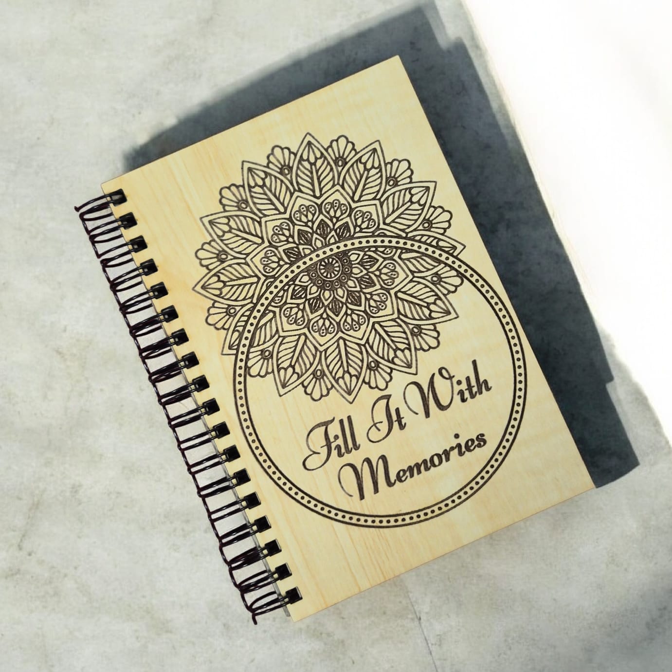 Personalized A6 Wooden Diary | Custom Name Memory Journal