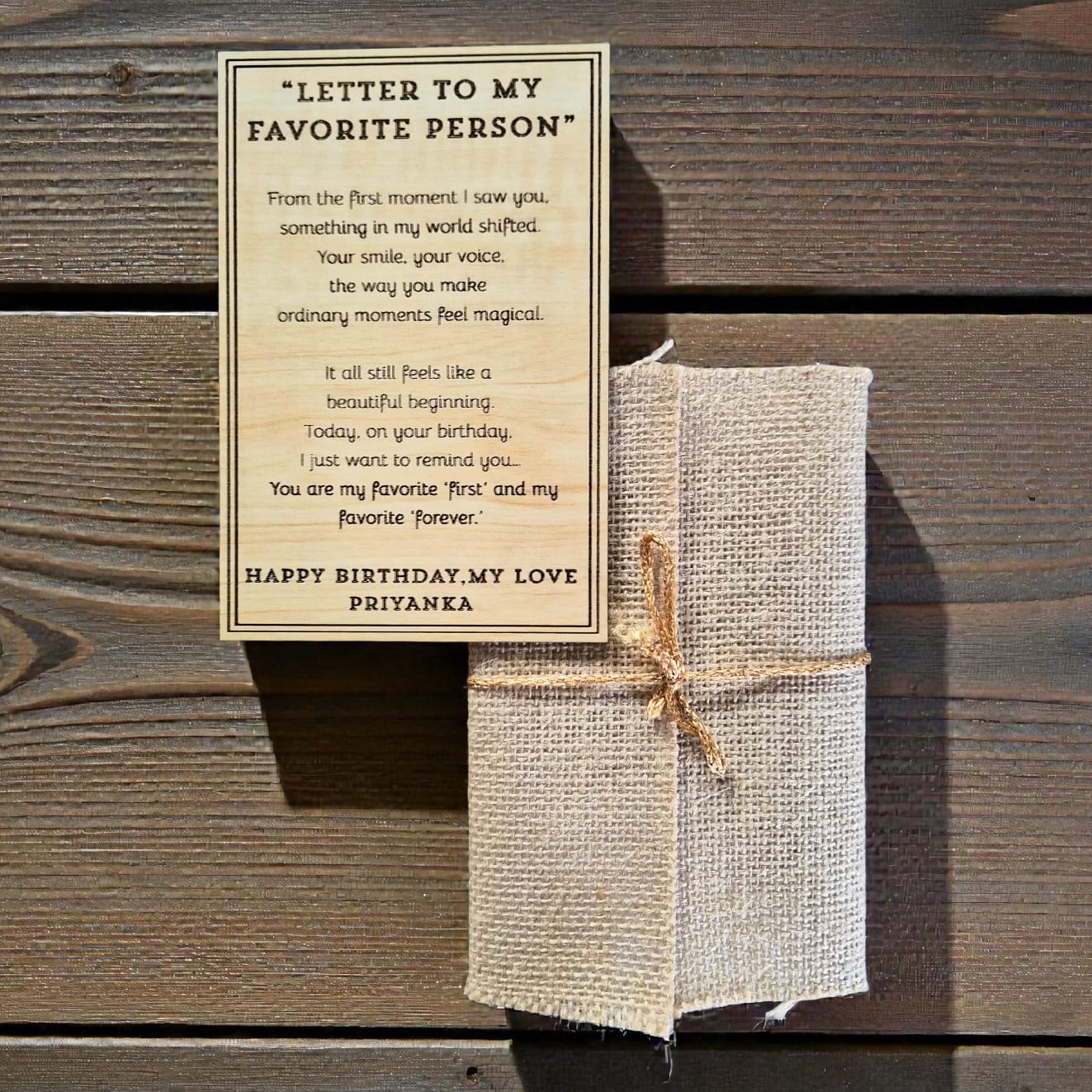 Personalized Engraved Wooden Letter | Custom Message Gift