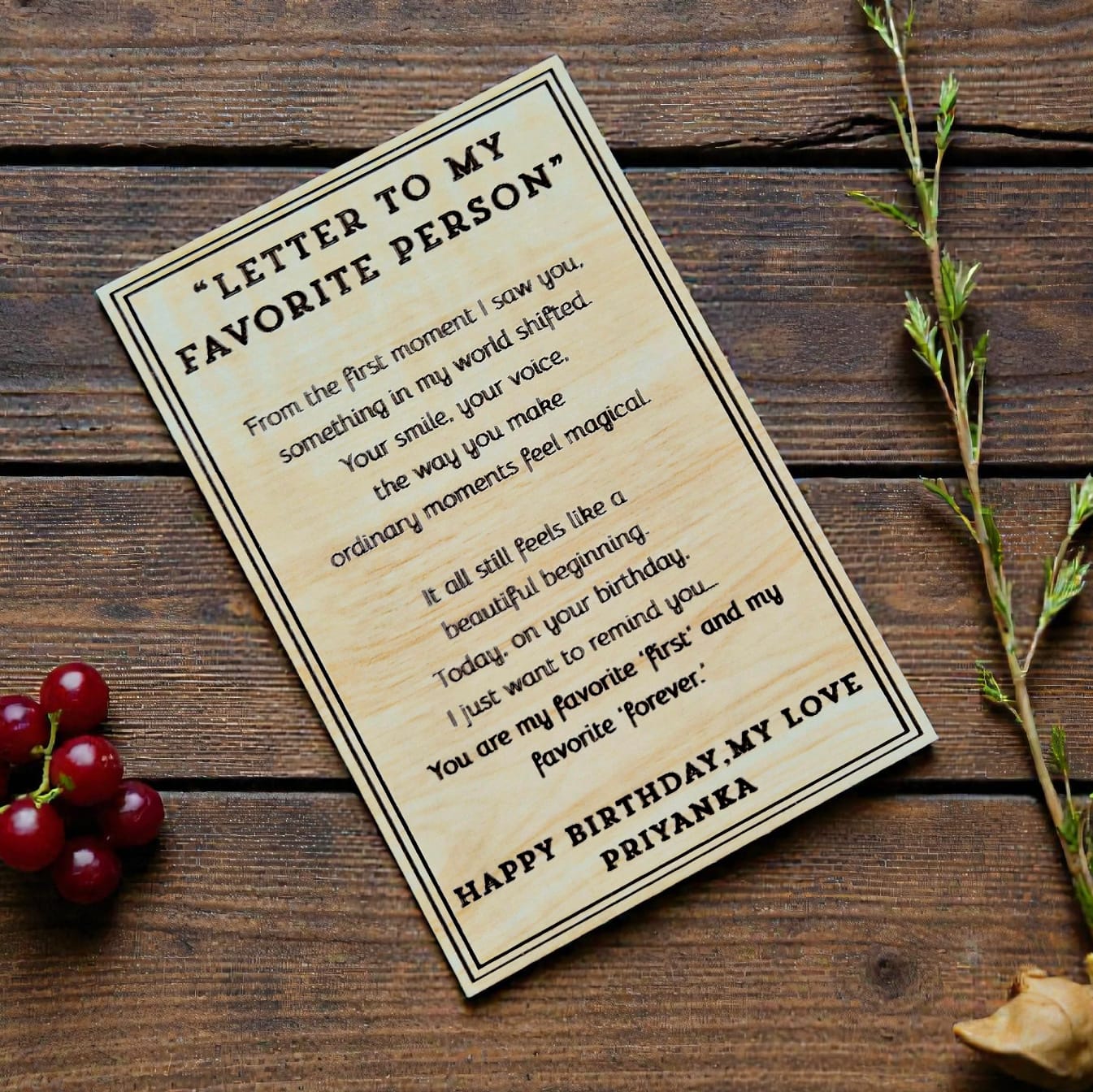 Personalized Engraved Wooden Letter | Custom Message Gift