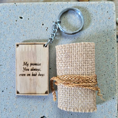 Personalized Photo Engraved Wooden Keychain | Custom Name Keychain Gift