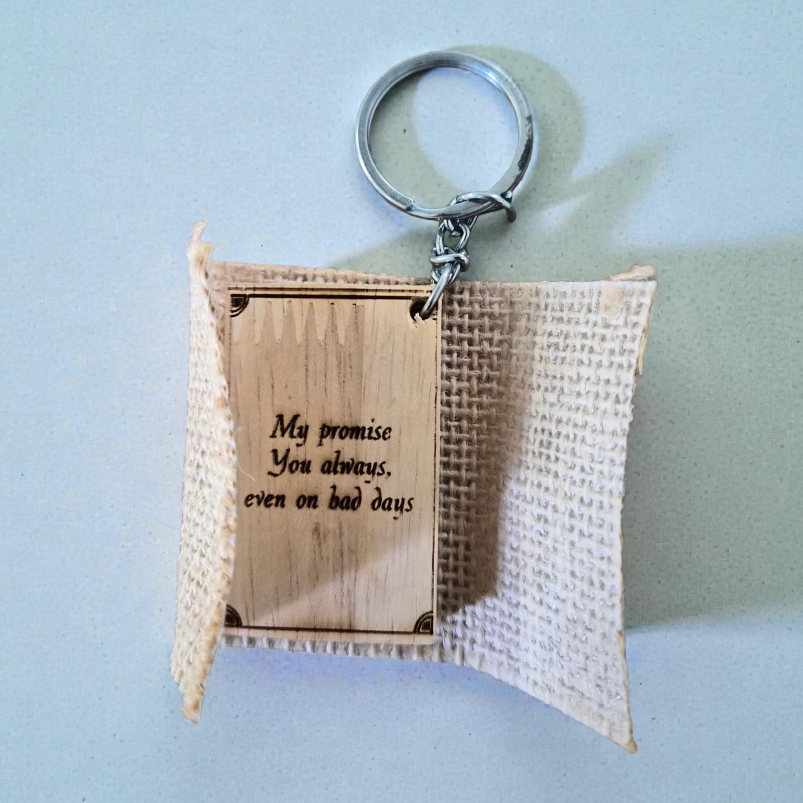 Personalized Photo Engraved Wooden Keychain | Custom Name Keychain Gift