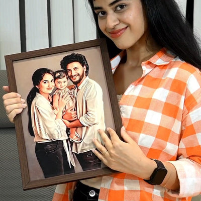 Personalized Wooden Painting Photo Frame - 6x9 Inch