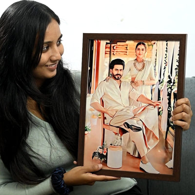 Personalized Wooden Painting Photo Frame - 6x9 Inch
