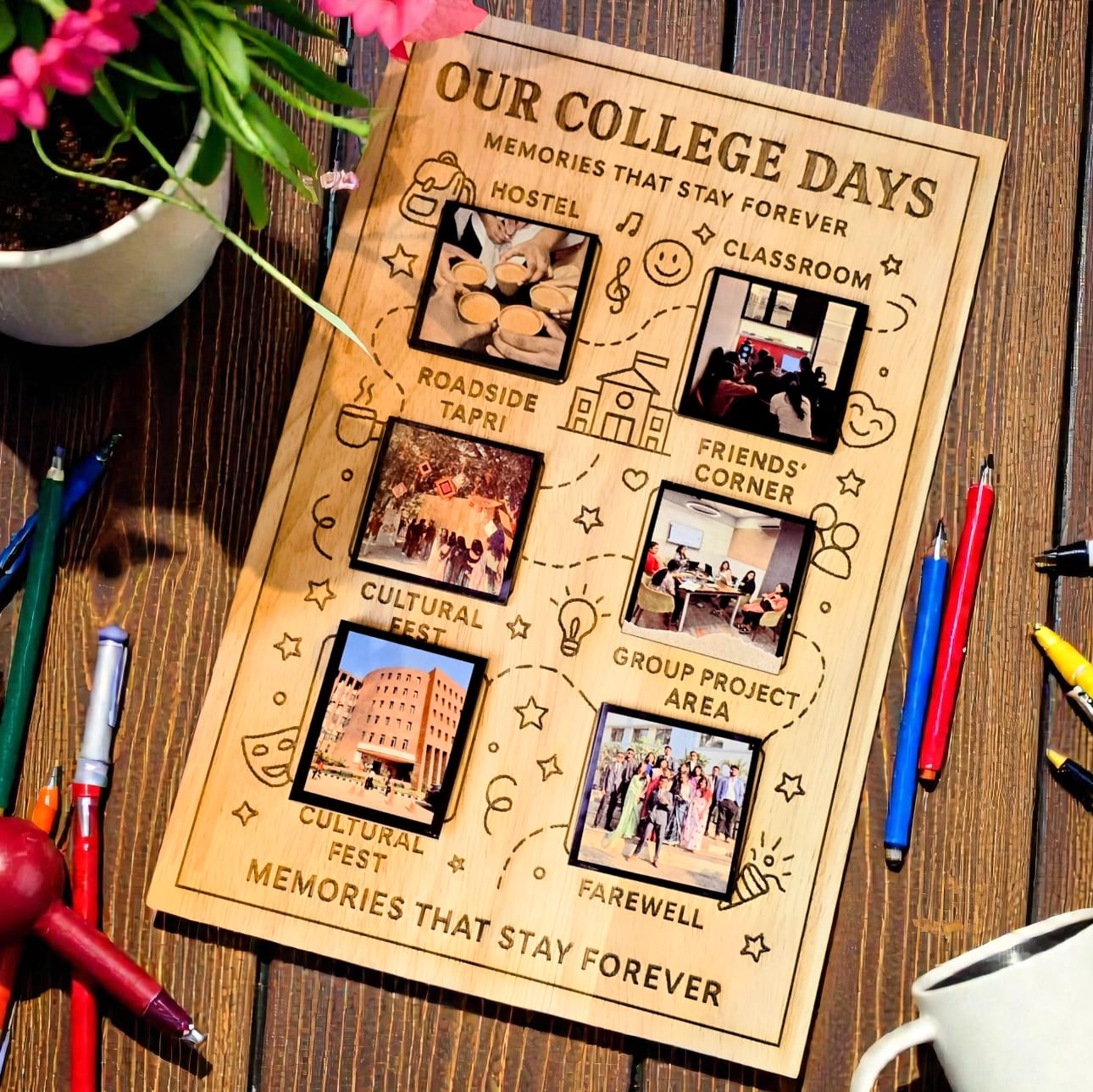 Our College Days – Personalized College Memory Timeline Frame