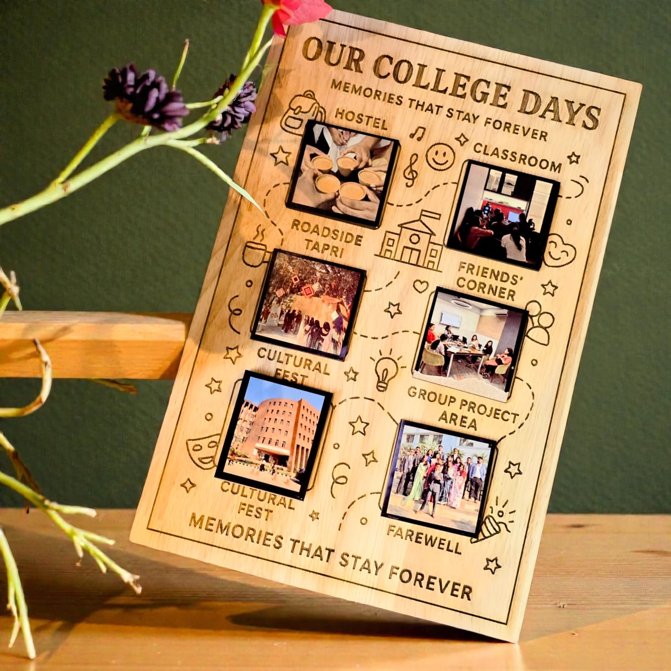 Our College Days – Personalized College Memory Timeline Frame
