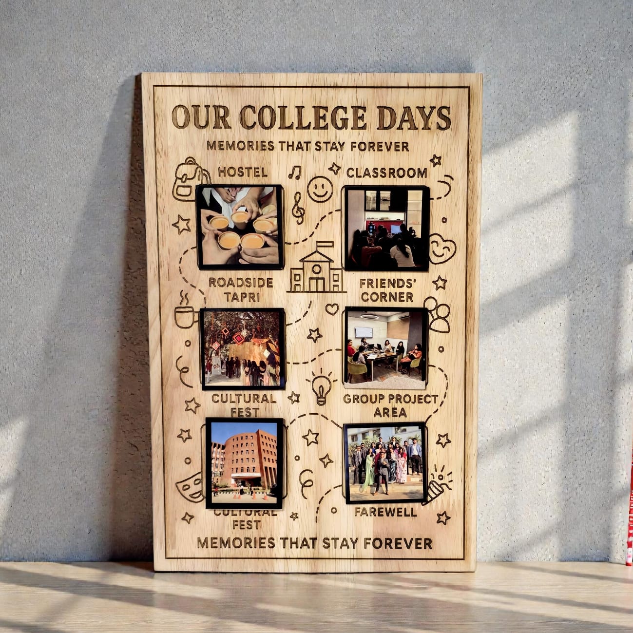Our College Days – Personalized College Memory Timeline Frame