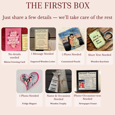 The Firsts Box | Personalized First Anniversary & Birthday Gift for Couples