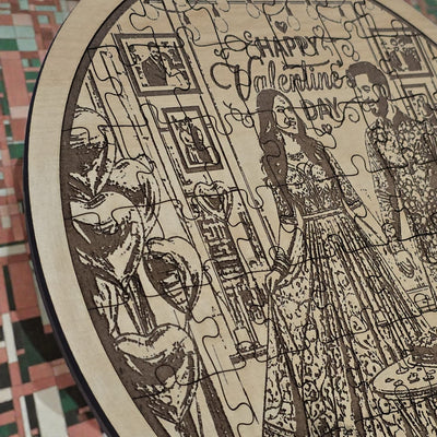 Customized Wooden Carved Puzzle Circle Shape