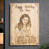 Personalized wooden engraved birthday frame made from premium rubber wood with custom photo and birthday message