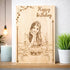 Personalized wooden engraved birthday frame made from premium rubber wood with custom photo and birthday message