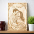 Personalized wooden engraved engagement frame made from premium rubber wood with custom couple photo and engagement message