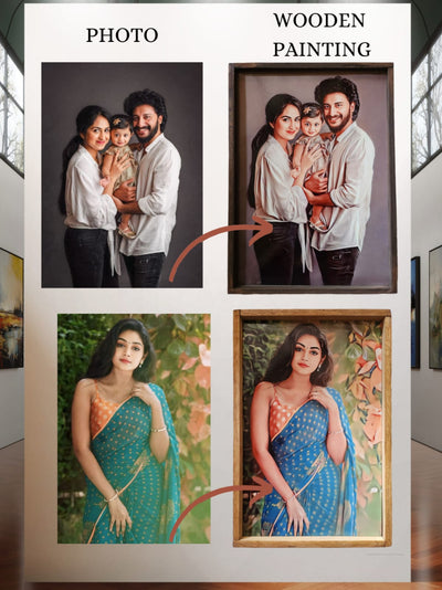 Personalized Wooden Painting Photo Frame - 6x9 Inch