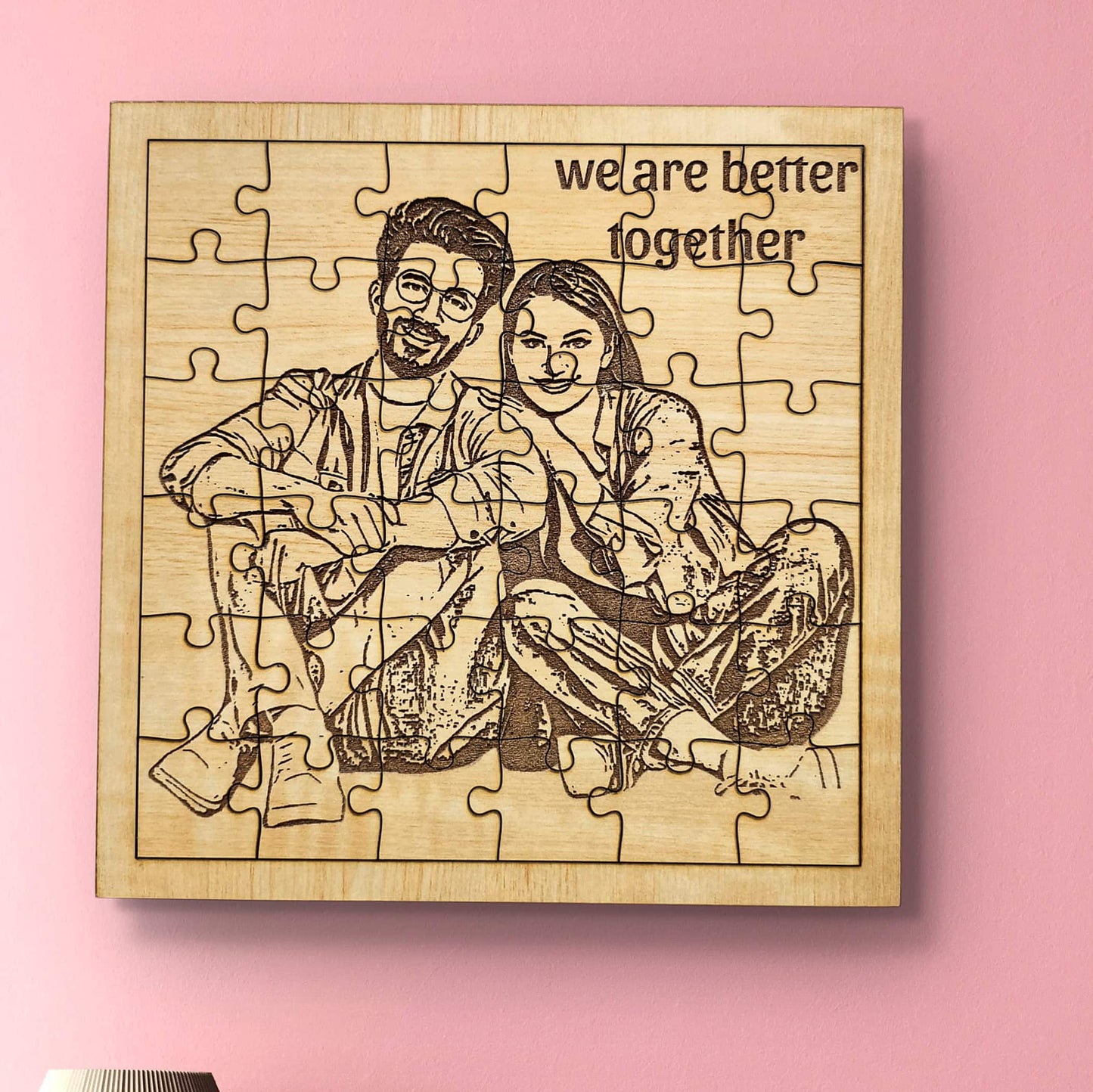 Square Shape Wooden Customized Puzzle