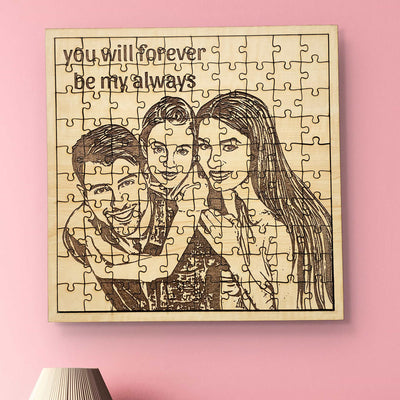 Personalized wooden puzzle gift for Diwali Rakhi valentines and festive gifting