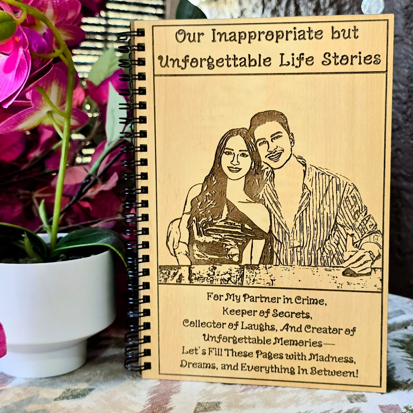 Personalized Wooden Couple Diary | Our Unforgettable Life Stories Journal
