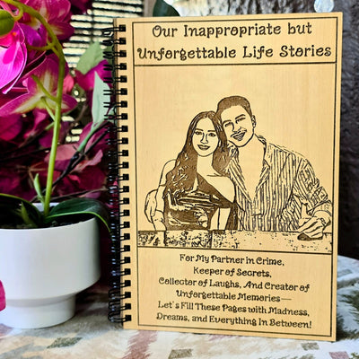 Personalized Wooden Couple Diary | Our Unforgettable Life Stories Journal