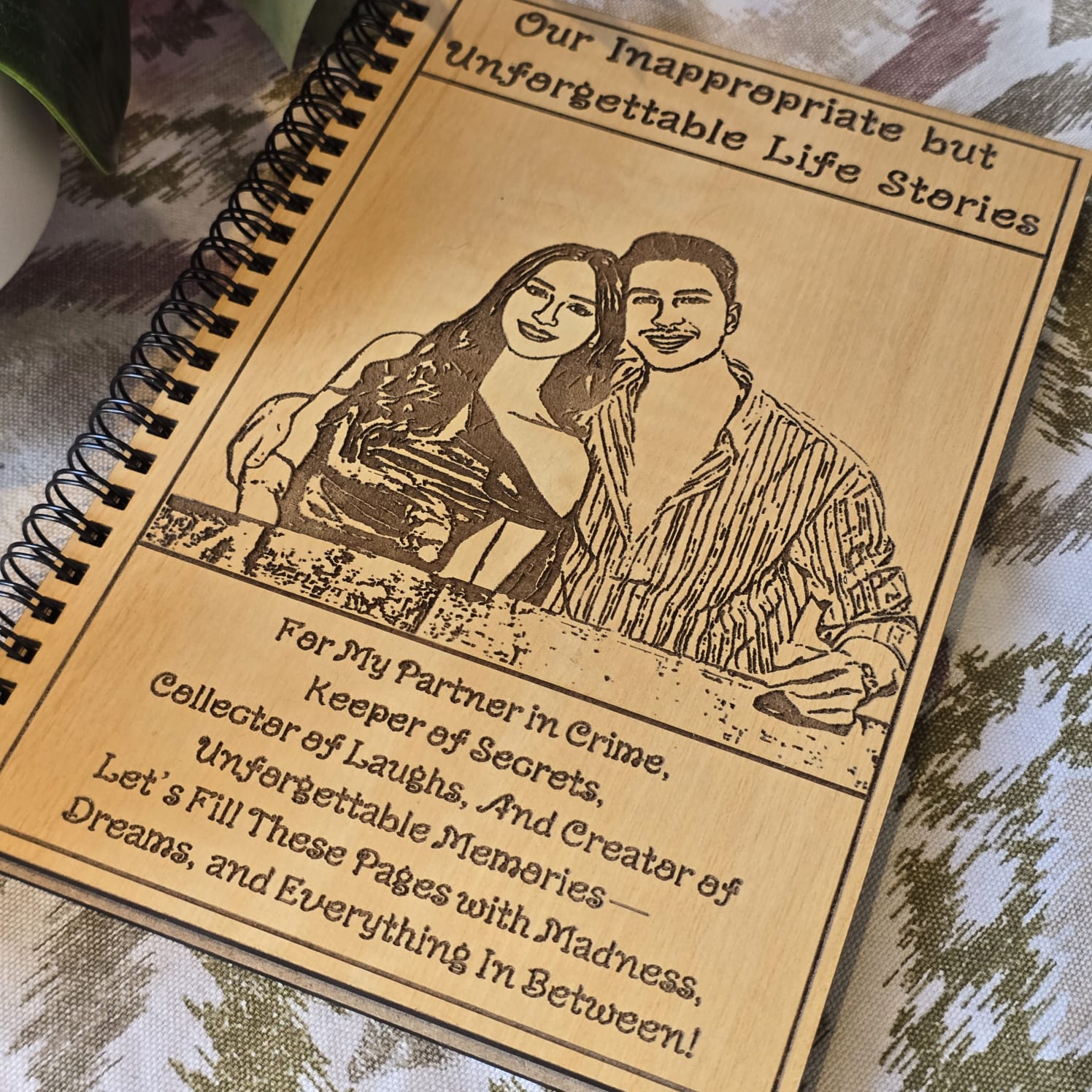 Personalized Wooden Couple Diary | Our Unforgettable Life Stories Journal