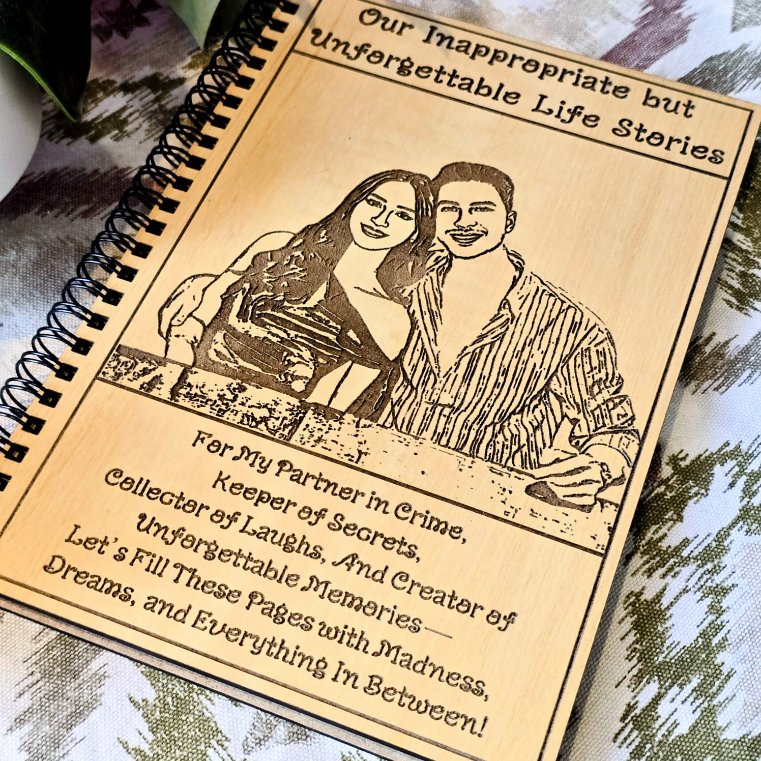 Personalized Wooden Couple Diary | Our Unforgettable Life Stories Journal